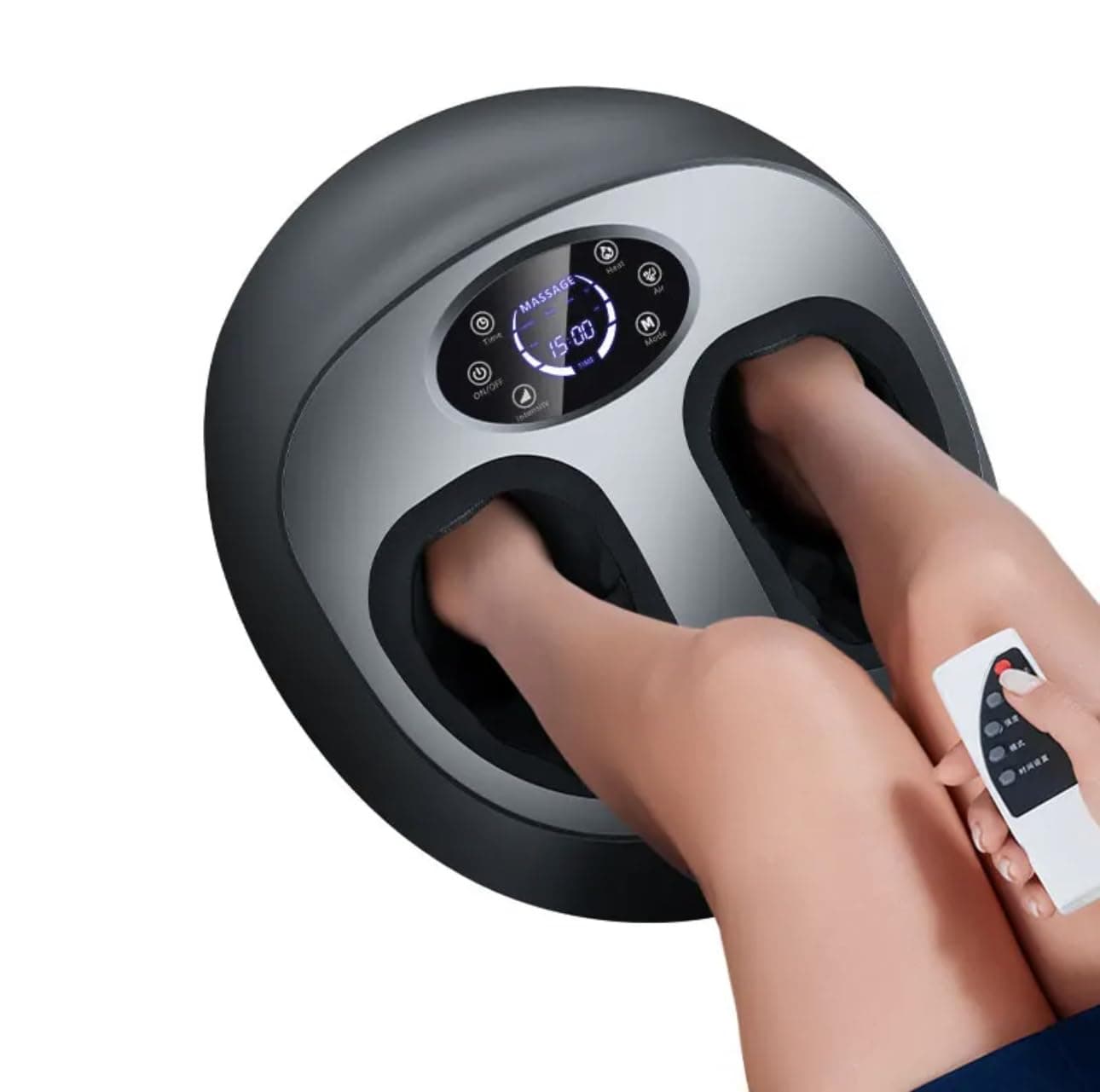 Rahah Smart Foot Massager with Heat and Deep Compression Massage | Shiatsu Therapy for Foot Pain Relief and Inflammation | Perfect for Relaxation and Self Care + Gift:Pair of Premium Pima Socks