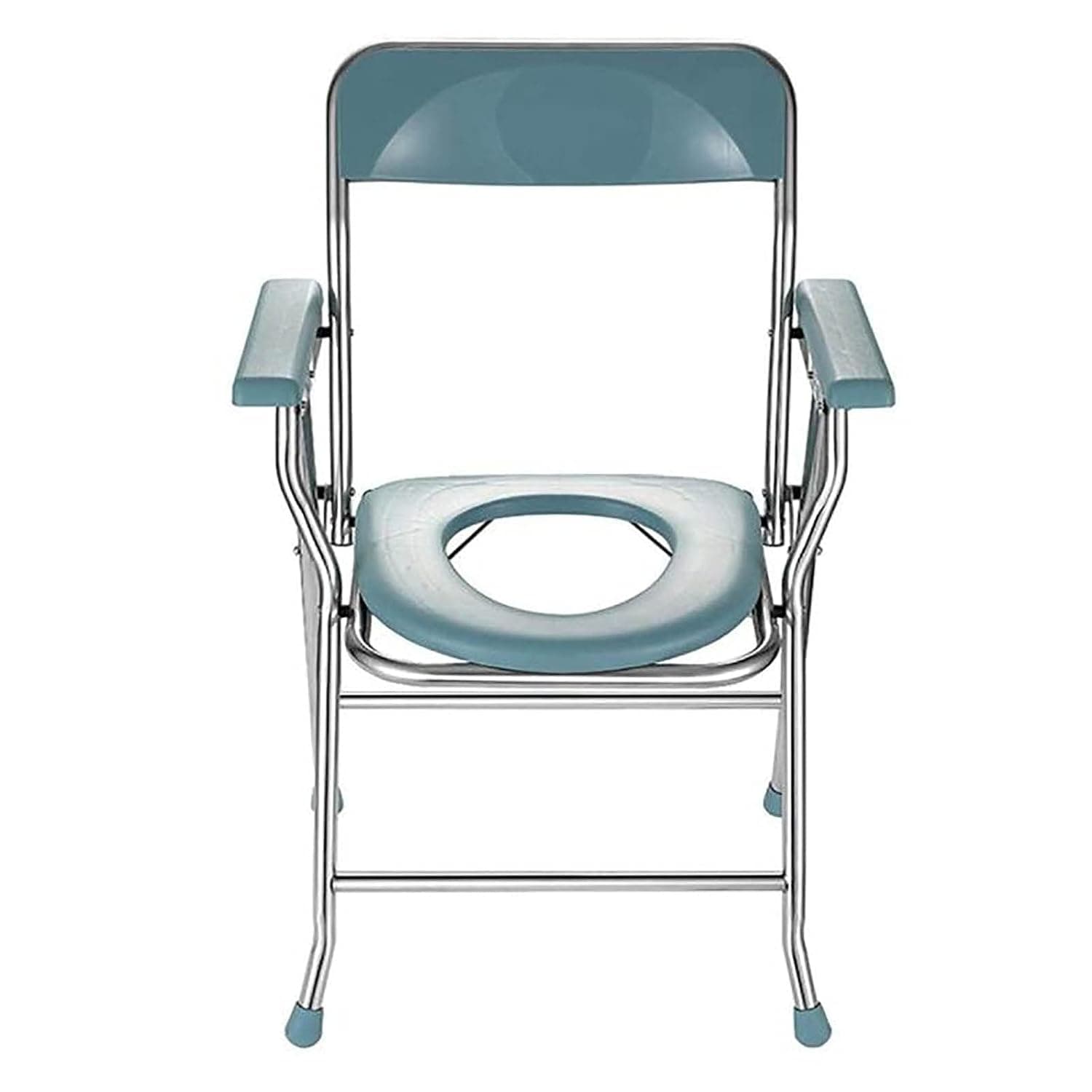 Folding Commode Chair, Portable Shower chair Pregnant Bedside Commode Lightweight with Padded/Backrest Bucket for Adults, Handicap