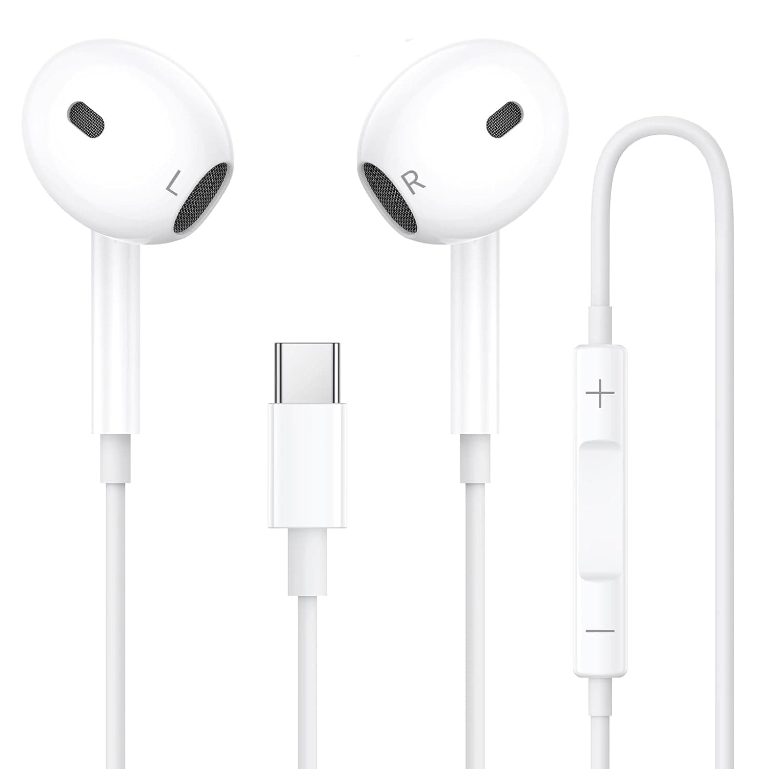 USB C Headphones for iPhone 15 16 Pro Max Plus iPad, Type C with Hi-Fi Stereo Microphone and Volume Control Earphone With In-Ear Wire Headphones for Samsung Galaxy S23 S22 S21 S20 A54 Ultra