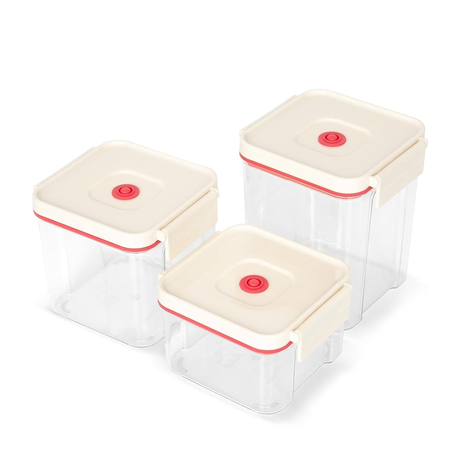 Sealed Food Storage Containers with Air Valve, 3-in-1 Set, Compatible with Handheld Vacuum Sealer Machines (Vacuum Sealer Not Included), Airtight Meal Prep Containers for Kitchen, Pantry, Food Storage