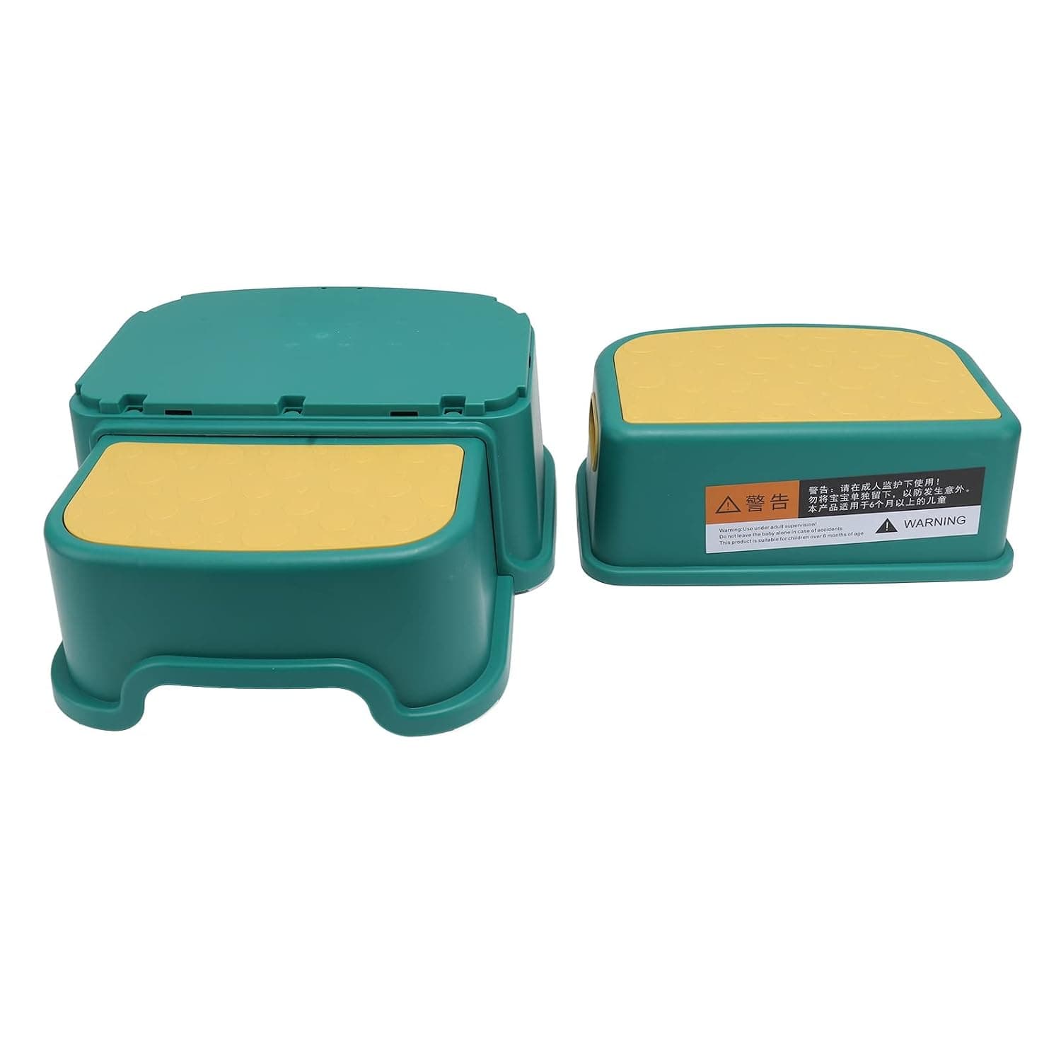 3 Pcs Plastic Children's Footstools Anti-Slip Toddler Step Stool for Nursery Kitchen and Bathroom Use with Smoother Edges 13.0x9.1in (Green)