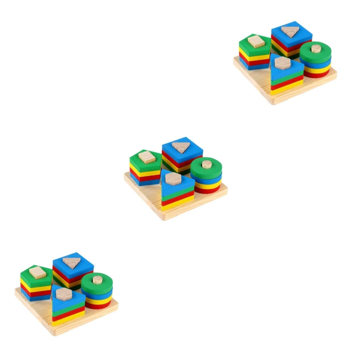 3 Sets Geometric Toys Baby Educational Toys Toys for Infants Kids Educational Toys Intelligence Playthings Shape Cognitive Toys Wooden Blocks Square Wooden Column Baby Colorful