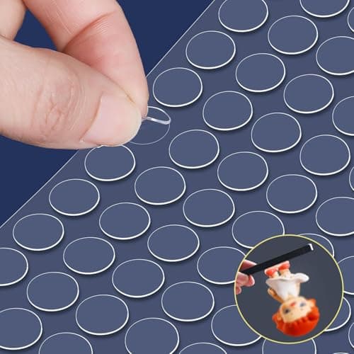 500pcs Clear Museum Gel Poster Sticky Tack Removable Glue Dots Double Sided Sticky Dots No Trace Adhesive Dots Sticky Putty Glue Dots for Crafts Balloons Festival Party Decorations, 0.39"