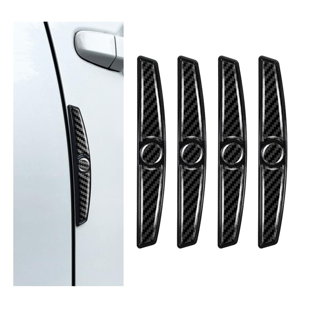 Carbon Fiber Car Door Edge Guards, Universal Self-Adhesive Protector, Anti-Impact and Scratch Resistance for Vehicle Doors, Auto Exterior Accessories, 4Pcs