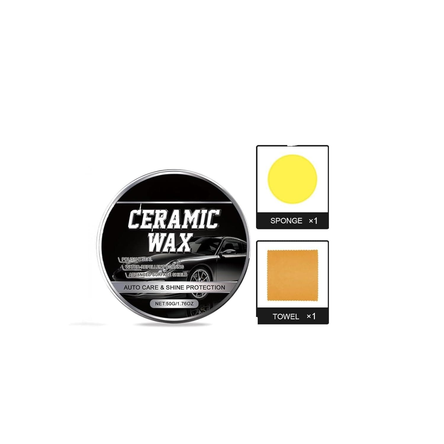 Titanium Ceramic Car Wax Cream - 2025 Advanced Scratch Repair & Scratch Remover Paste, Long-Lasting Car Paint Protection, Glossy Auto Polishing Coating, Durable Vehicle Paint Care (1 PC)