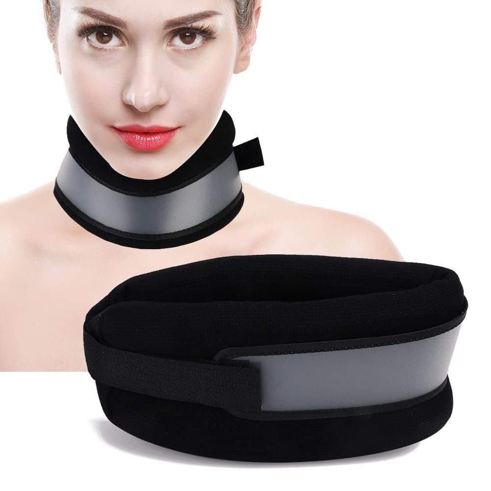 Excefore Soft Foam Neck Brace for Neck Pain and Support, Adjustable Plastic Part, Soft Cervical Collar for Sleeping, Vertebrae Whiplash Wrap Aligns, Stabilizes & Relieves Pressure in Spine, Black