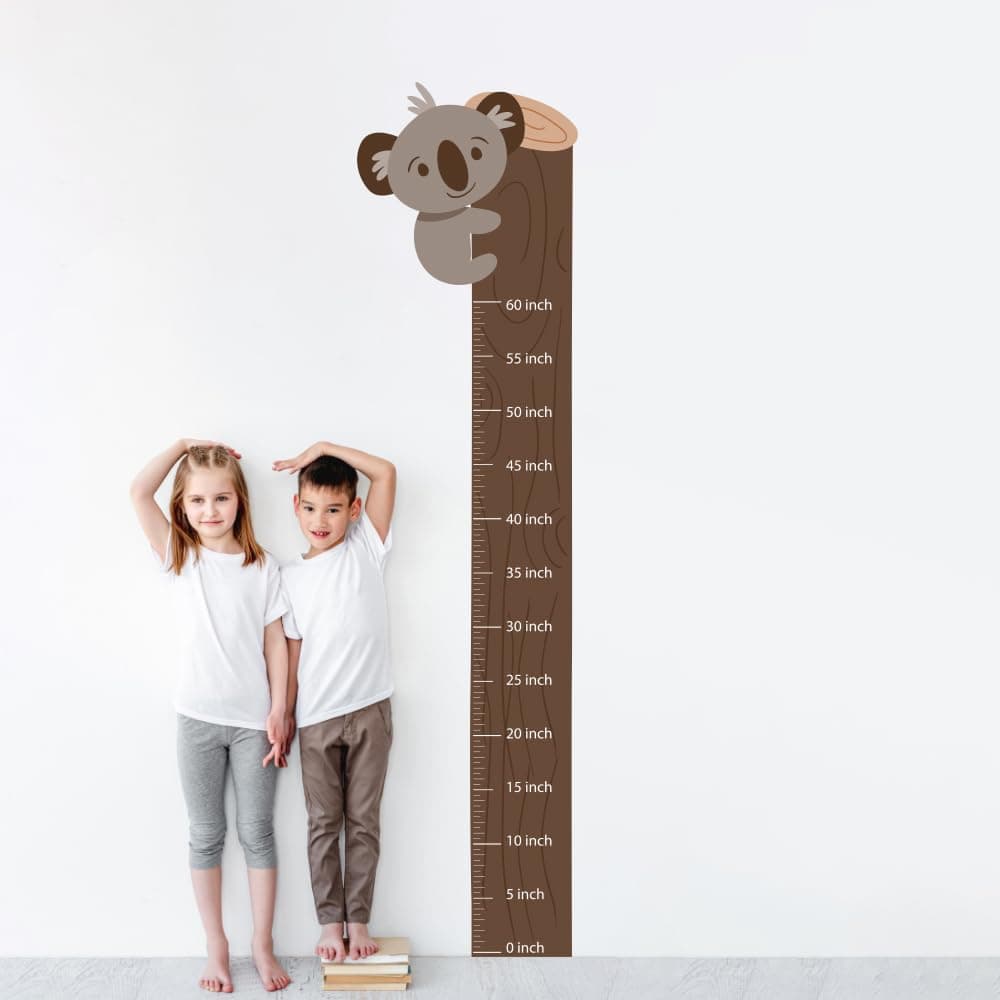 Koala Growth Chart for Wall – Height Chart for Kids, Boys & Girls | Removable Canvas Measuring Wall Ruler | Kids Room, Nursery & Bedroom Decor | Children Height Measurement Chart