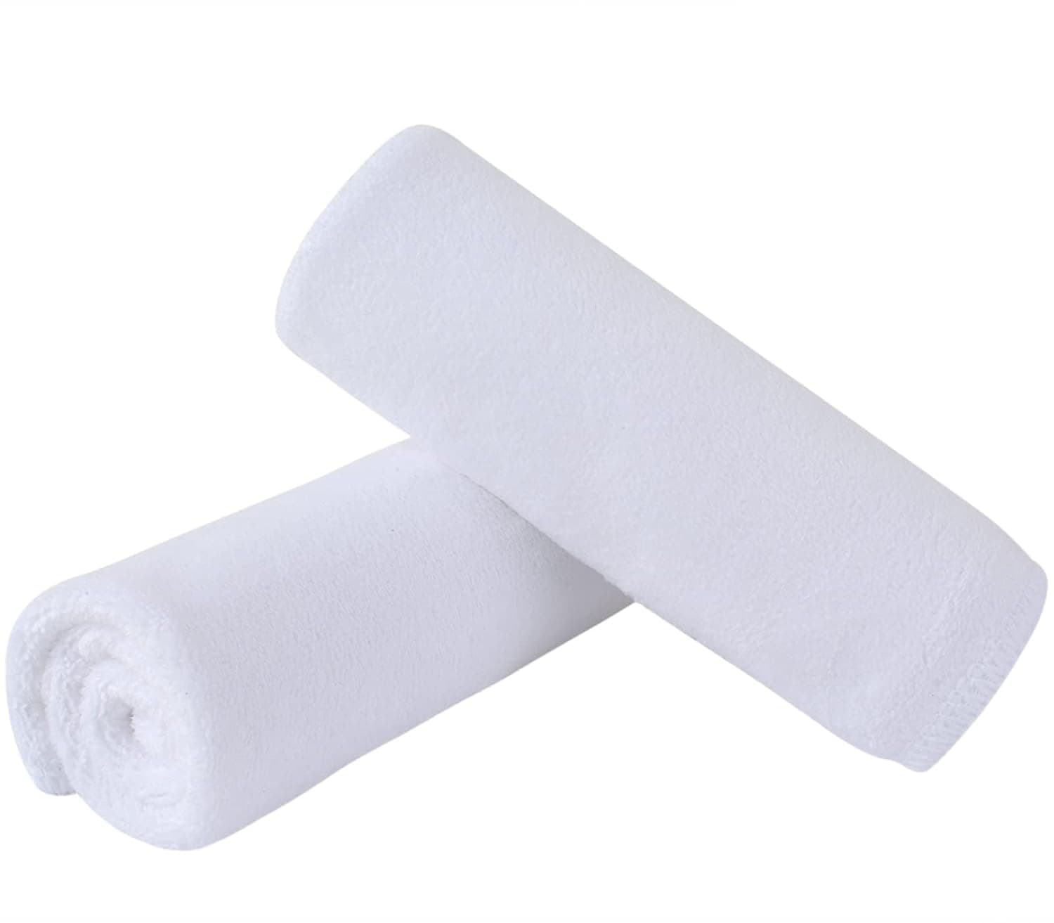 SINLAND Microfiber Facial Cloths Fast Drying Washcloth 12inch x 12inch White 2 pack | Absorbent Face Wash Cloth,Soft Makeup Remover Cloths,Face Towel,Reusable Facial Cleansing Cloth for All Skin Types