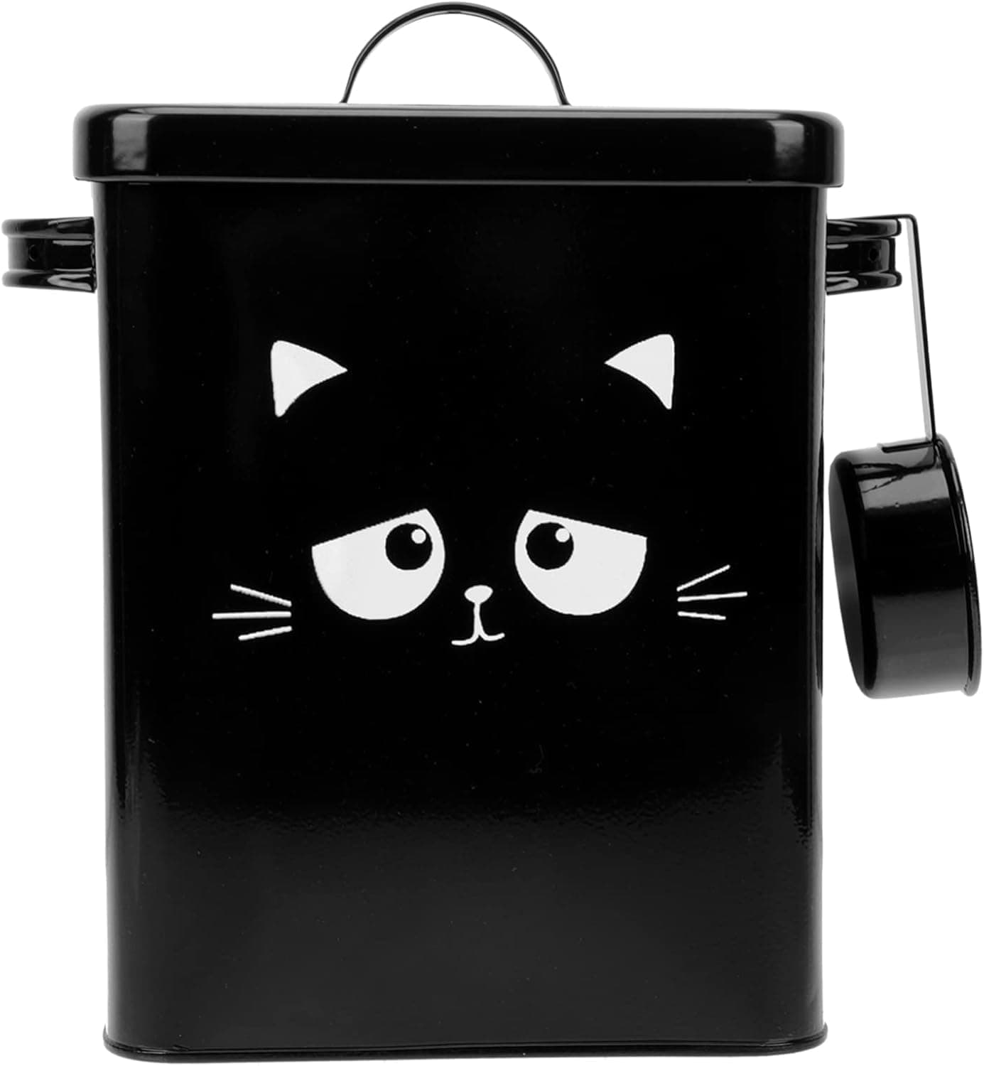 Dog and Cat Food Storage Container, Cute Pet Food Storage Containers with Lids Airtight, Metal Cat Food Bin with Measuring Cup, Durable Airtight Cat Food Container for Pet Owners(6L)