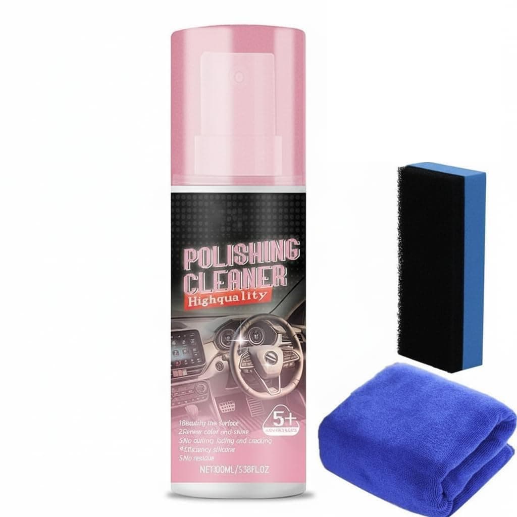 Polishing Cleaner Car Interior, Interior Detailer Spray, Waterless Interior Polish Detailer and Cleaner (100ml, 1set)