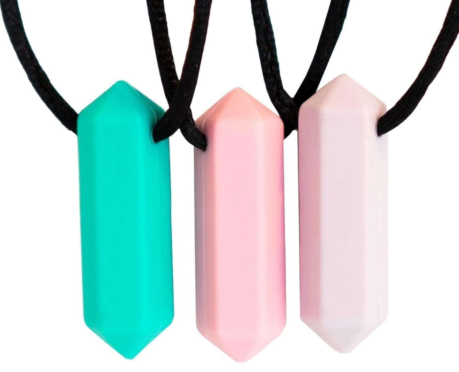 Tilcare Chew Chew Crayon Sensory Necklace Set - Best for Autism, Biting and Teething Kids - Perfectly Textured Silicone Chewy Toy - Chewing Pendant for Boys & Girls - Chew Necklaces