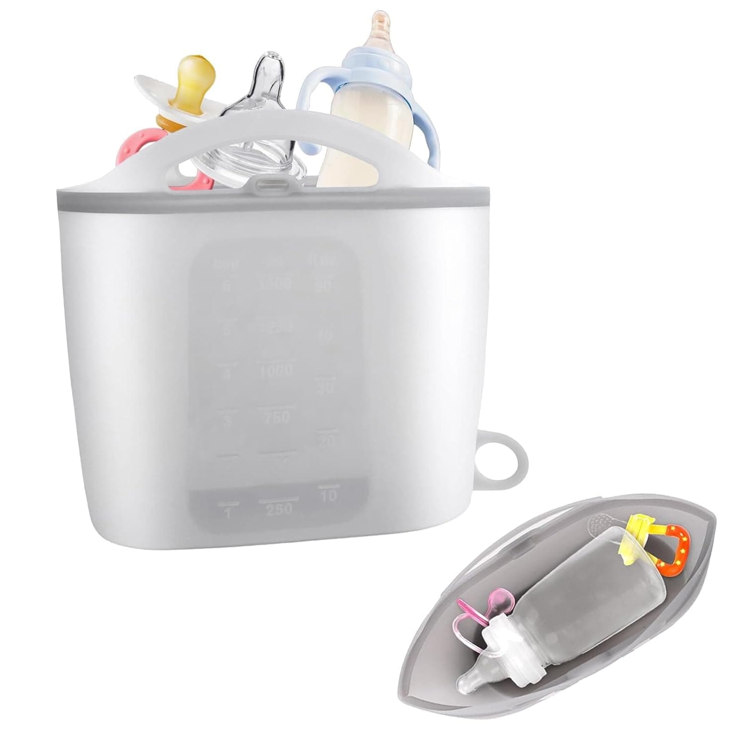 1500ml Large Capacity Baby Bottle Sterilizer Bag – Reusable Silicone Microwave Steam Sterilizer Bag for Bottles, Breast Pump Parts & Pacifiers, Travel-Friendly