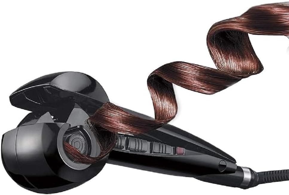 Professional Curly Hair Styler, Automatic Hair Curling Iron, Anti-Scald Automatic Hair Styler, Professional Ceramic Hair Curler for Women Girls Hair Styling Tools (Glossy Black)
