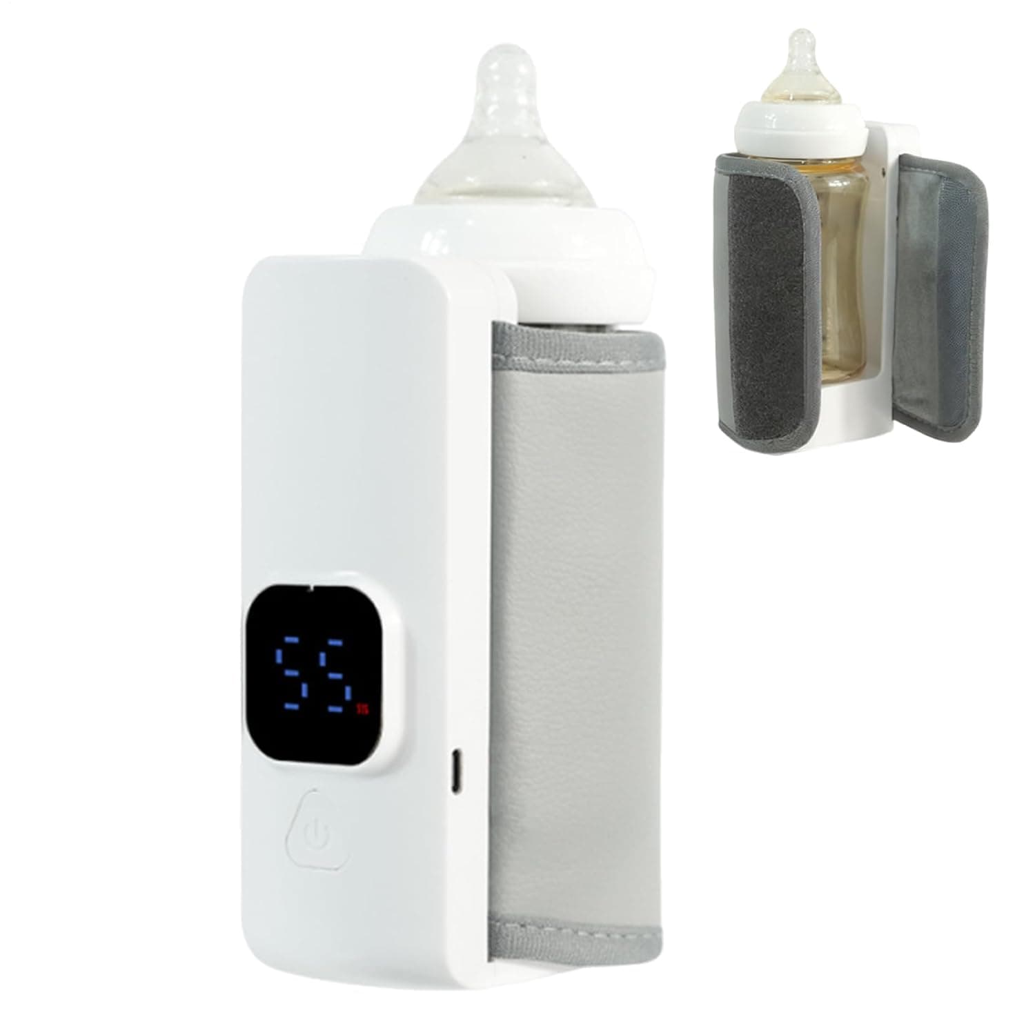 Portable Milk Warmer Fast Smart Display Portable Supplies | Car Bottle Warmer for Breastmilk Night Morning Daily Winter Fall Home Outdoor Travel Shopping Walking Car