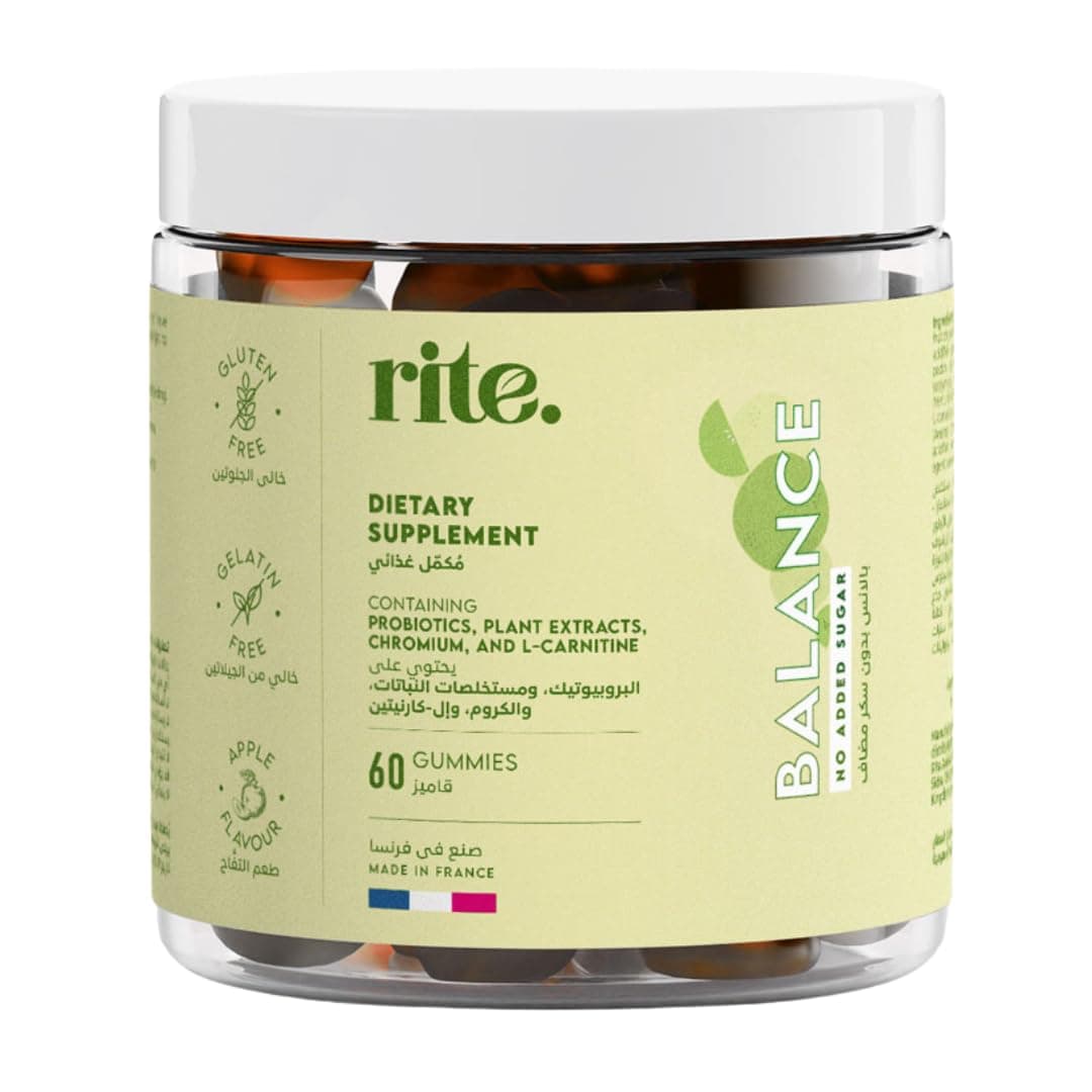 rite. Balance Probiotics No Sugar Gummies (1 month) | Probiotics, Prebiotics, Botanicals & Vitamins I Apple Flavour