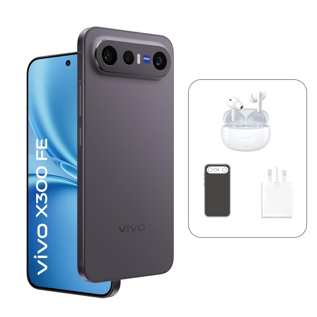 vivo X300 FE 5G (Black, 12GB 512GB) | AMOLED 2K| 50MP ZEISS Camera | 6500 mAh Battery | Snapdragon 8 Elite Gen 5 | IP69 | 24M Warranty, 12M Screen Replacement