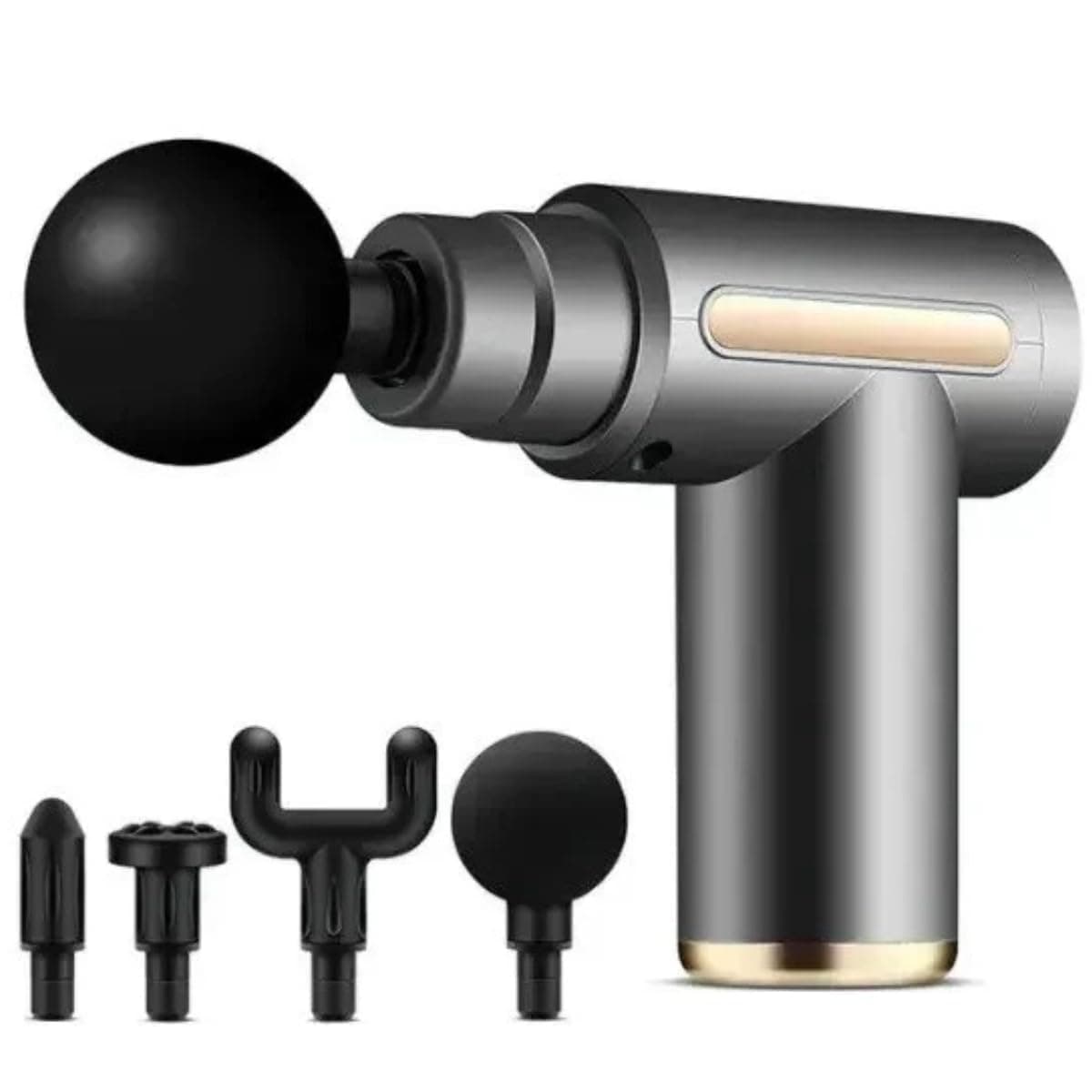 Cordless Deep Tissue Mini Massage Gun | Handheld Percussion Massager with Multiple Modes, 4 Attachments & Targeted Relaxation of Shoulders, Back & Body, Gift Silver