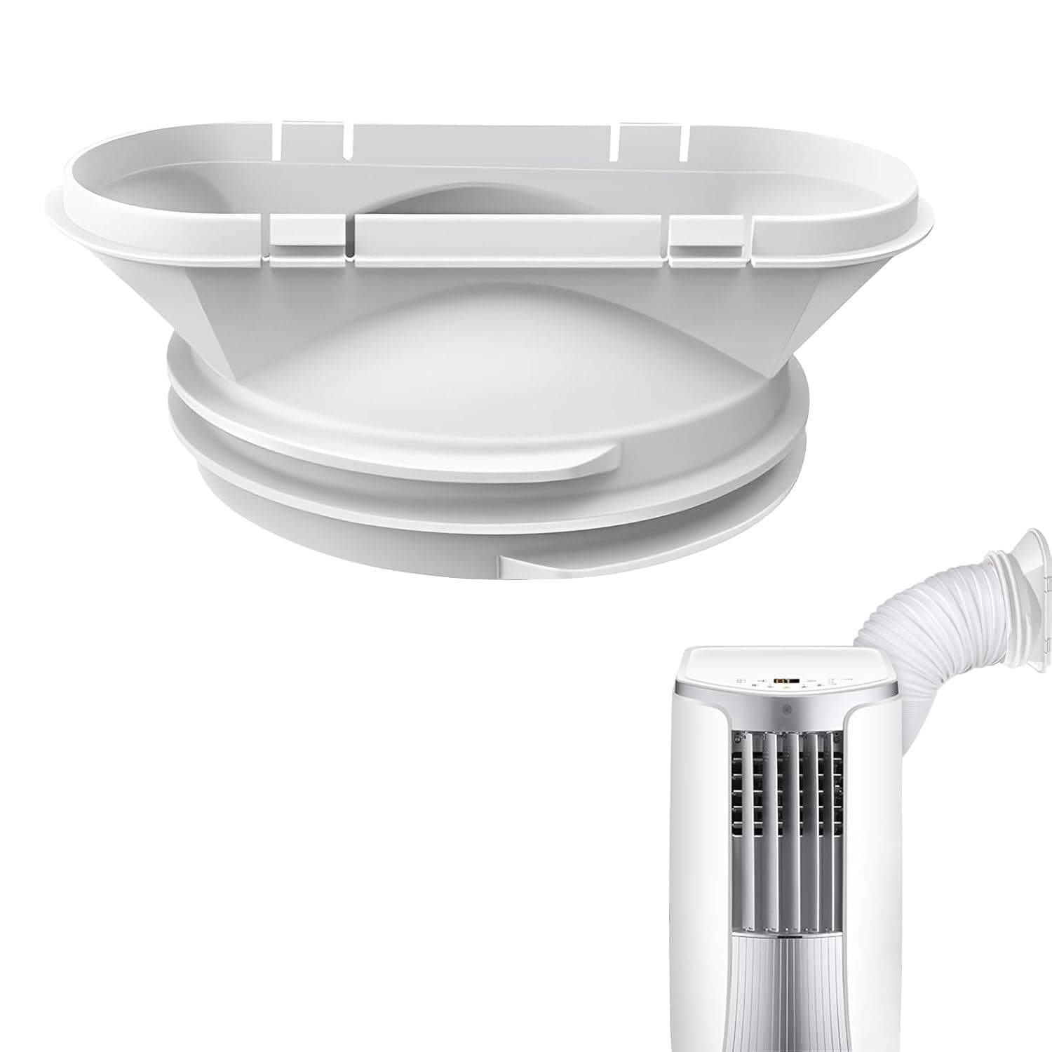 محول نافذة مكيف الهواء العالمي من ال ام ان اتش جي تي ار، محول خرطوم العادم، واجهة انبوب العادم، موصل انبوب بفتحة مسطحة، مجموعة لوحة اغلاق النافذة، ملحقات تكييف الهواء المتنقلة لـ بي اي 5.9 انش 5 انش