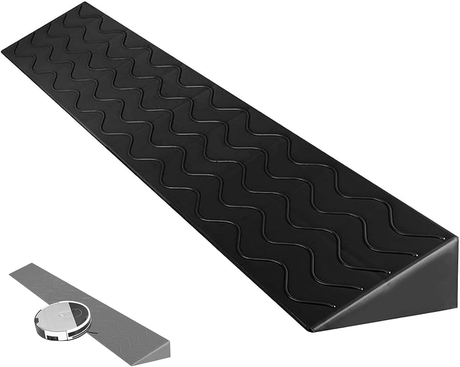 Portable Threshold Ramps, Wheelchair Ramp, Mobility Scooter Ramps,Indoor Sweeping Robot Doorways Curb Ramp, Non-Slip Solid Door Threshold Wheelchair Ramp(Black,100 * 7 * 1cm)
