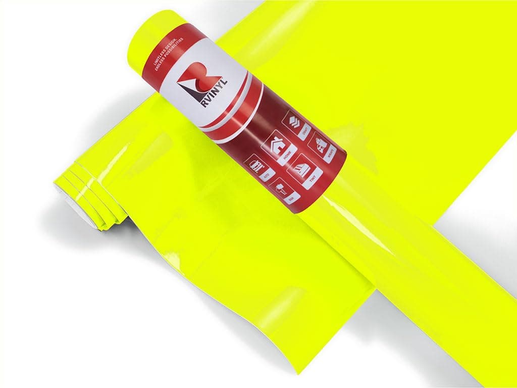3M 1080 Series VCW17076 Satin Neon Fluorescent Yellow - 5ft x 3ft - Dual Cast Car Wrap Vinyl Film - Controltac Air Release Adhesives - Sheet Roll for Vehicles, Rims and Signs