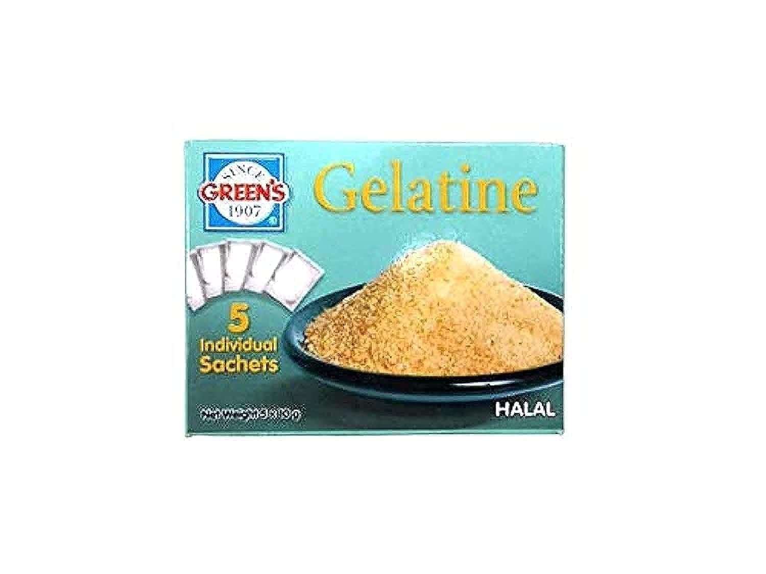 Green's Plain Gelatine Sachets, 5 X 10g - Pack of 1