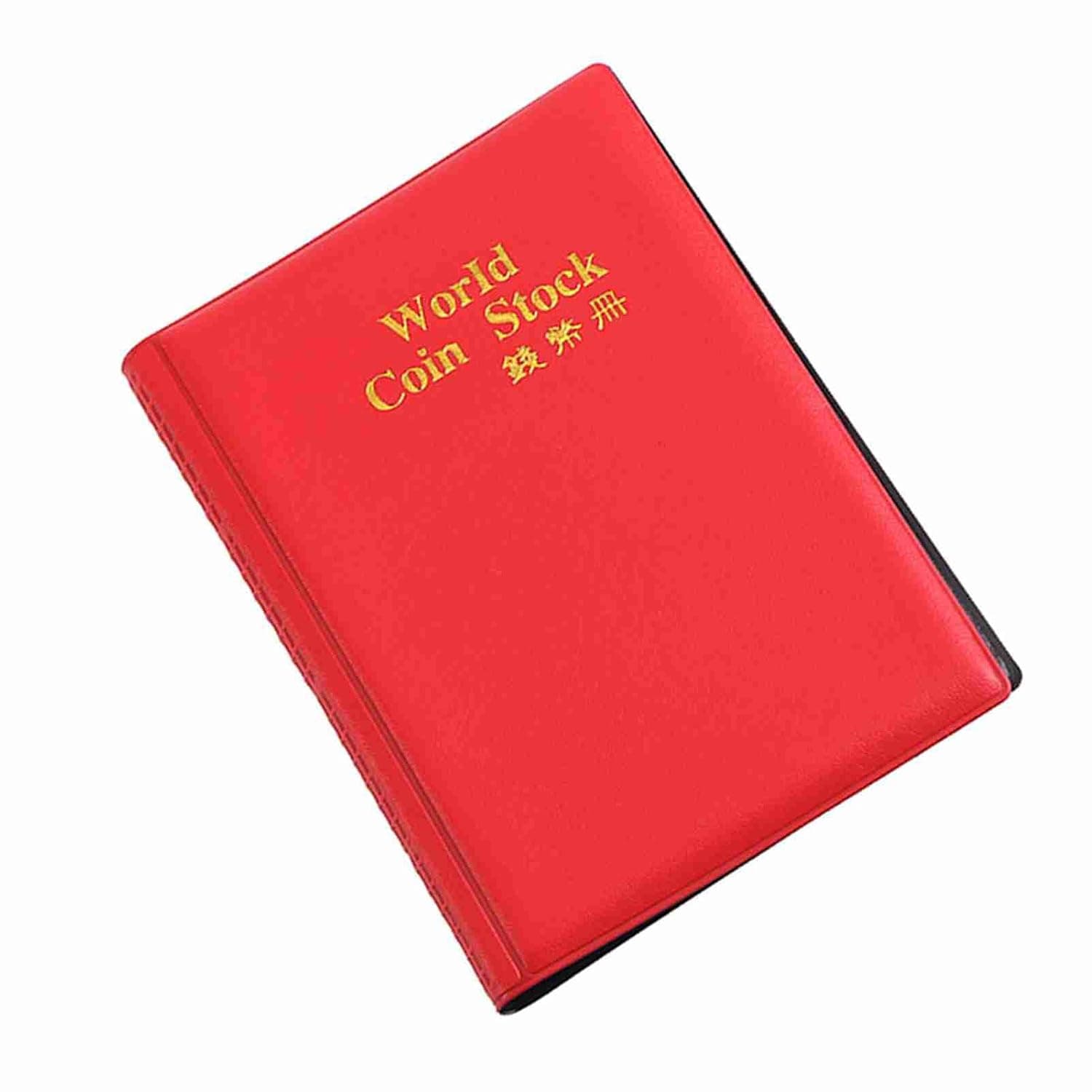 POENVFPO World Storage Album 120 Pockets Compact for coin Collectors Blue PVC 11 X 15.5cm (Red)