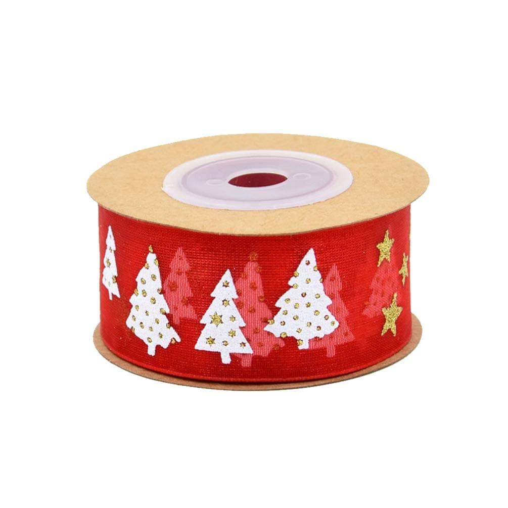 Christmas Holiday Polyester Grosgrain Ribbon for Hair Bows Cake Gift Wrapping Christmas Tree Decor