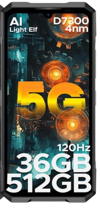 Blade GT Ultra 2025 Rugged Smartphone 5G, LED Light Effect, 36GB+512GB LPDDR5 Rugged Phone, Dimensity D7300, 120Hz 6.72", 100MP AI Camera 10.5mm Ultra-thin Android 14 Mobile Phones NFC WIFI 6