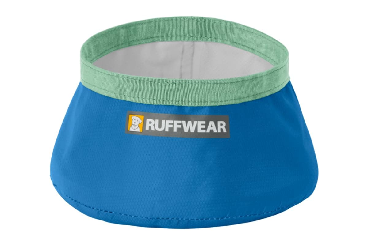 RUFFWEAR Trail Runner Travel Dog Bowl, Collapsible Lightweight & Ultra Compact, Portable Dog Water Bowl & Pet Food Bowl, Foldable Waterproof Packable Design, Blue Pool | Ultralight Packable Water Bowl, Waterproof Coated Fabric, Packs Into Its Own Pocket, Pocket‑Friendly for On-the-Go Hydration,