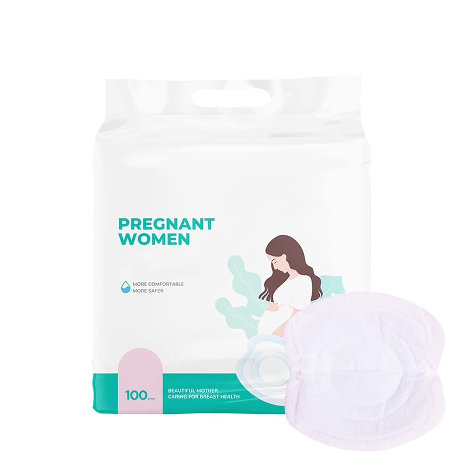 LinJie Disposable Nursing Pads - Soft Portable Breast Pads, Super Absorbent, Sensitive Skin Friendly, Individually Sealed for Hygiene & Travel (100PCS)