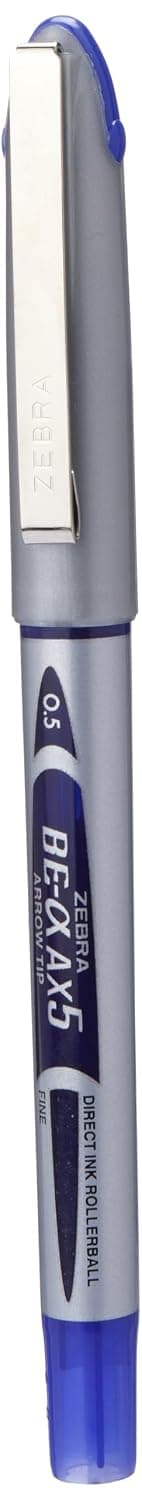 Zebra BE-AX5 Liquid Ink 0.5 mm Roller Ball Pen, Blue