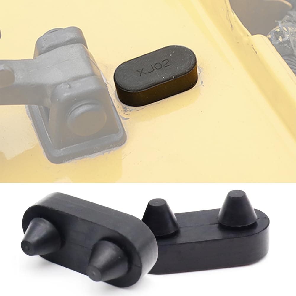 2-Pack Hood Latch to Fender Bumpers Stop for Jeep Wrangler TJ 1997-2006 YJ 1987-1996 Car Rubber Bumper Cushion Cover Pad Exterior Accessories