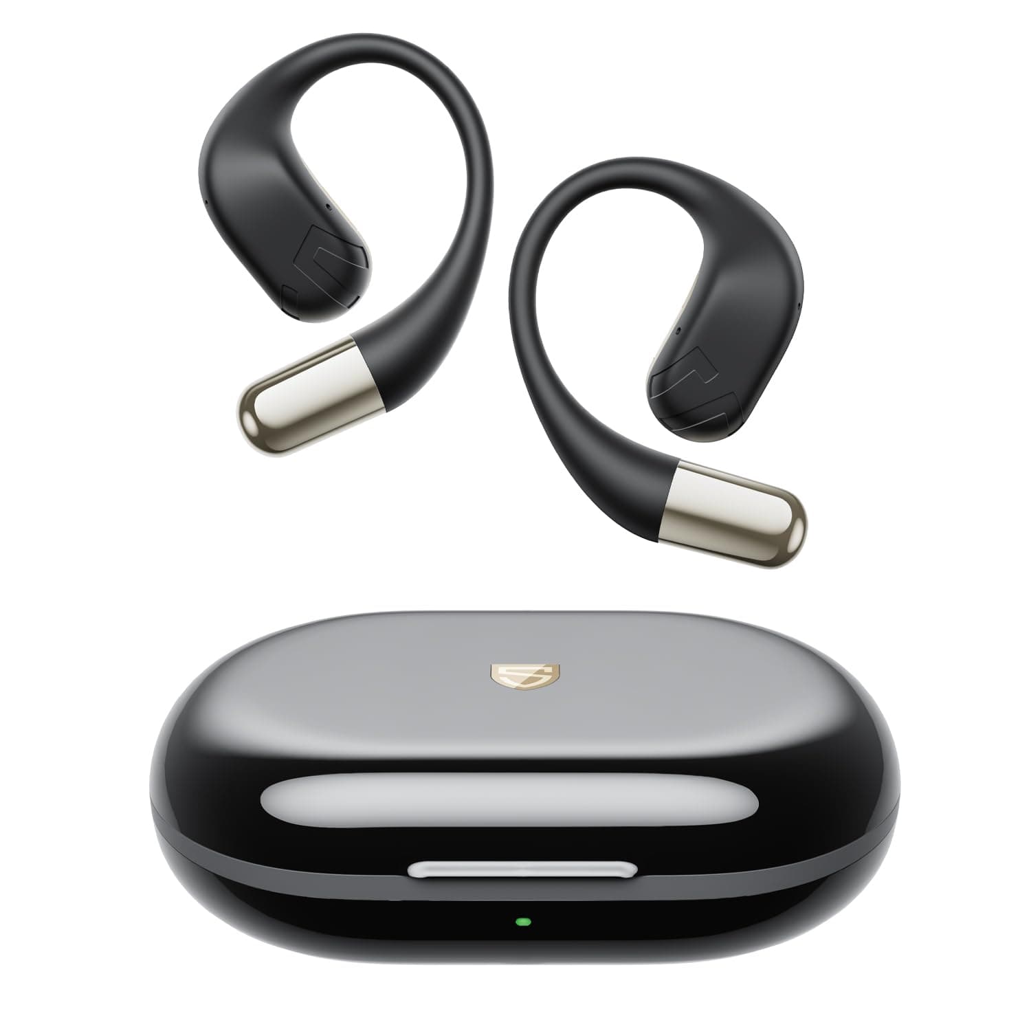 ساوند بيتس سماعات اذن لاسلكية بلوتوث 5.4 من تشاسرز مع ال دي ايه سي، سماعات اذن مع خطافات للاذن، ميكروفون مزدوج بخاصية الغاء الضوضاء لاجراء مكالمات واضحة، اتصال متعدد النقاط، IPX5، 35H، تطبيق (اسود)