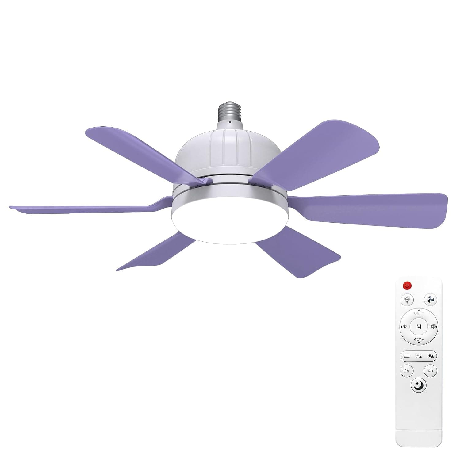 Labymos Silent Removable Fan Blade Fan Light Six Blade Fan Light 3000K-6500K Color Temperature Adjustable With Remote Control for Home Bedroom Kids Study Room Living Room