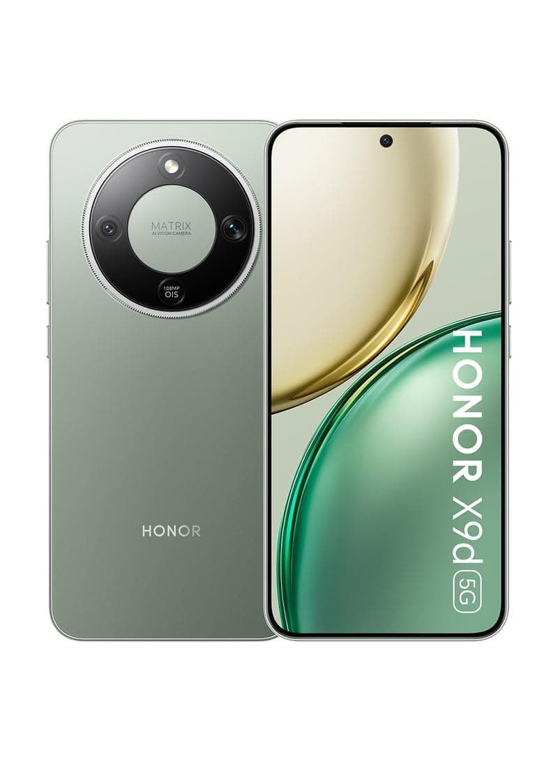 HONOR X9d 5G Smartphone, 12GB RAM + 256GB Storage, Silicon-Carbon Battery, 108MP OIS Camera, 6.79" 1.5K 120Hz AMOLED Display, 66W HONOR SuperCharge, Snapdragon 6 Gen 4, Forest Green