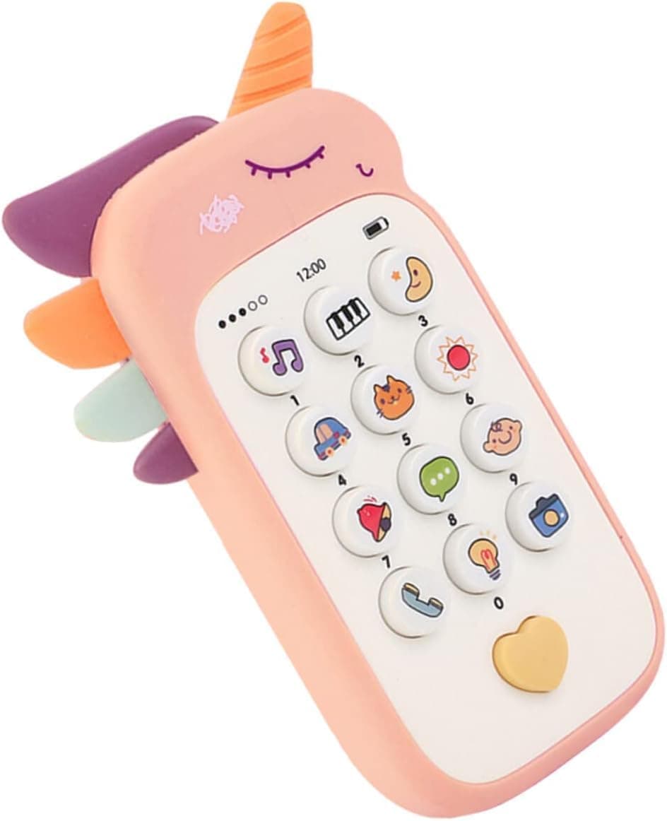 Baby Musical Phone Toy with Teether - Pink