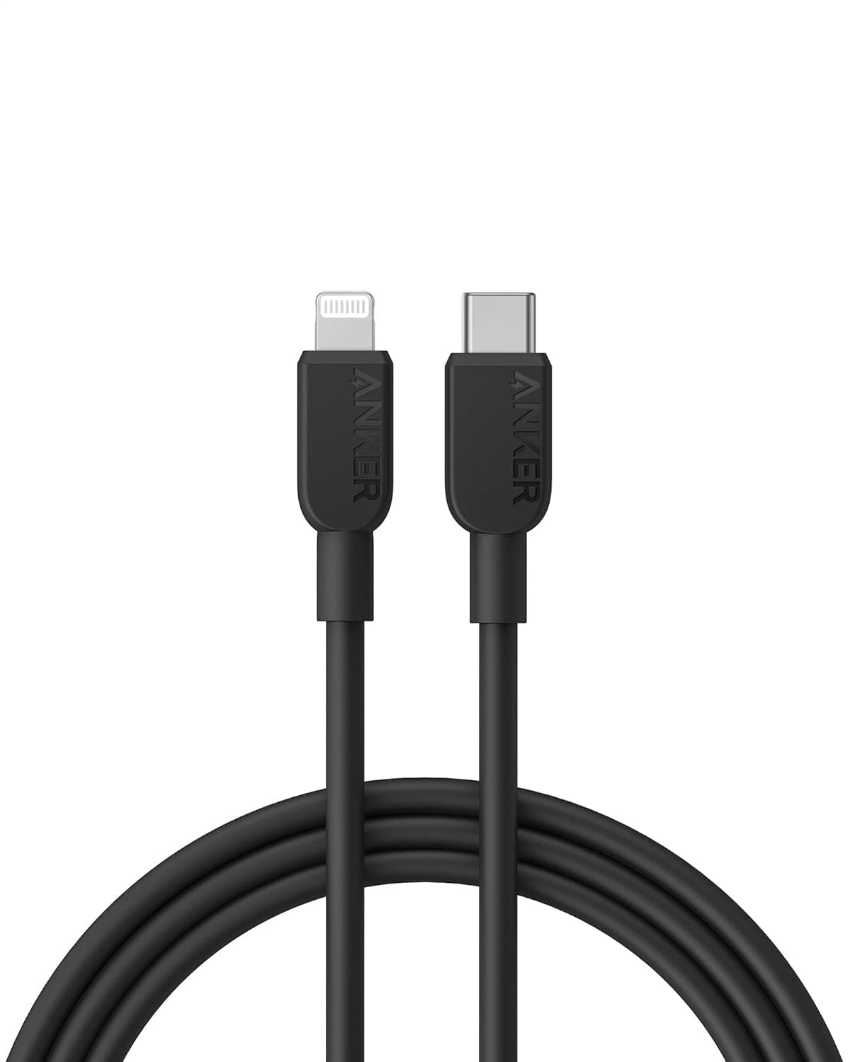 كيبل 310 USB-C إلى لايتنينج (أسود، 1.8 متر) من انكر، معتمد من ابل، كيبل شحن سريع لجوال ايفون 14 بلس 14 14 برو ماكس 13 13 برو 12 11 اكس واكس اس واكس ار (الشاحن غير متضمن)