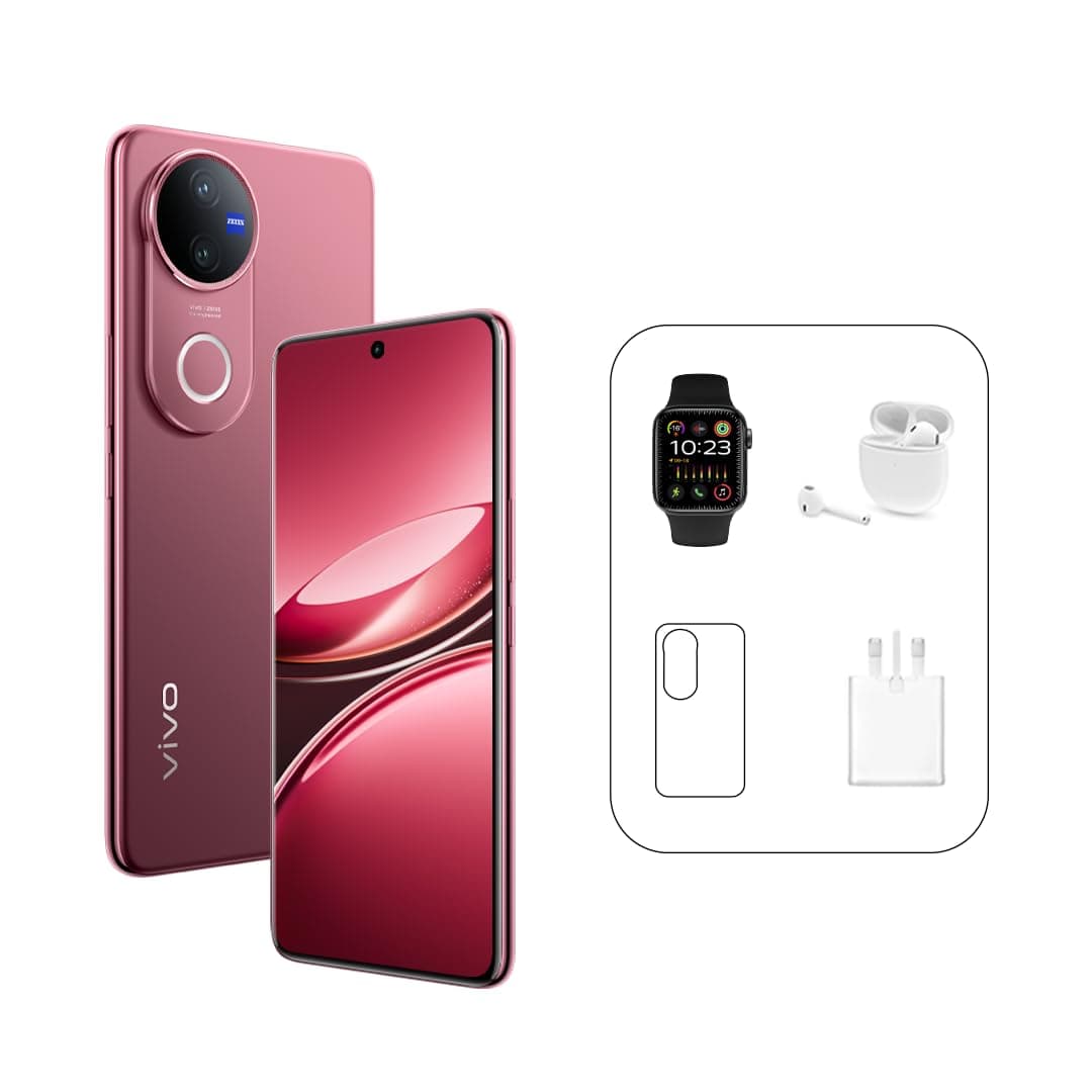 vivo V50 5G (Ancora Red, 12GB RAM, 512GB) | 3D Curved AMOLED 120Hz Display | 50MP ZEISS Camera | 6000 mAh BlueVolt Battery | IP69 | Gifts, 24M Warranty, Earbuds– Middle East Version