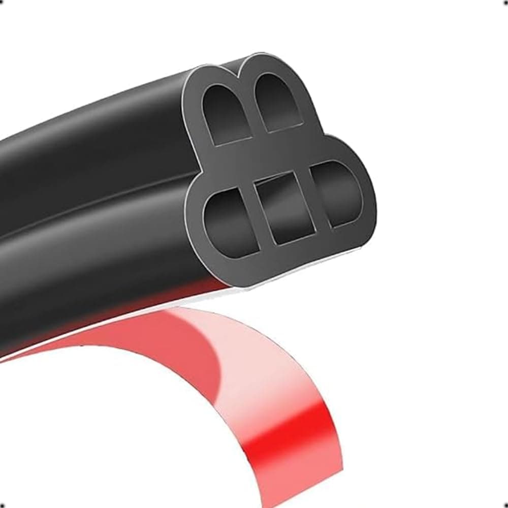 Aputue Car Door Seal Strip, 10 Meter Universal Double Layer Rubber Weatherstrip, Automotive Door Seal with 5 Hole Design for Cars Trucks and SUVs