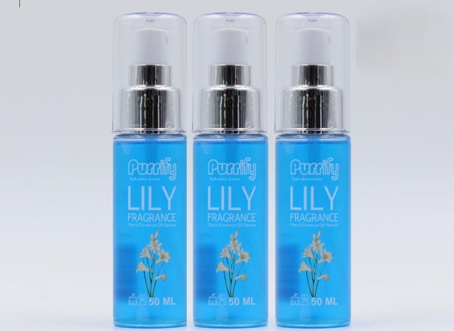 Purrify Lily Floral Essence Oil Spray, 50ml - 3 pack