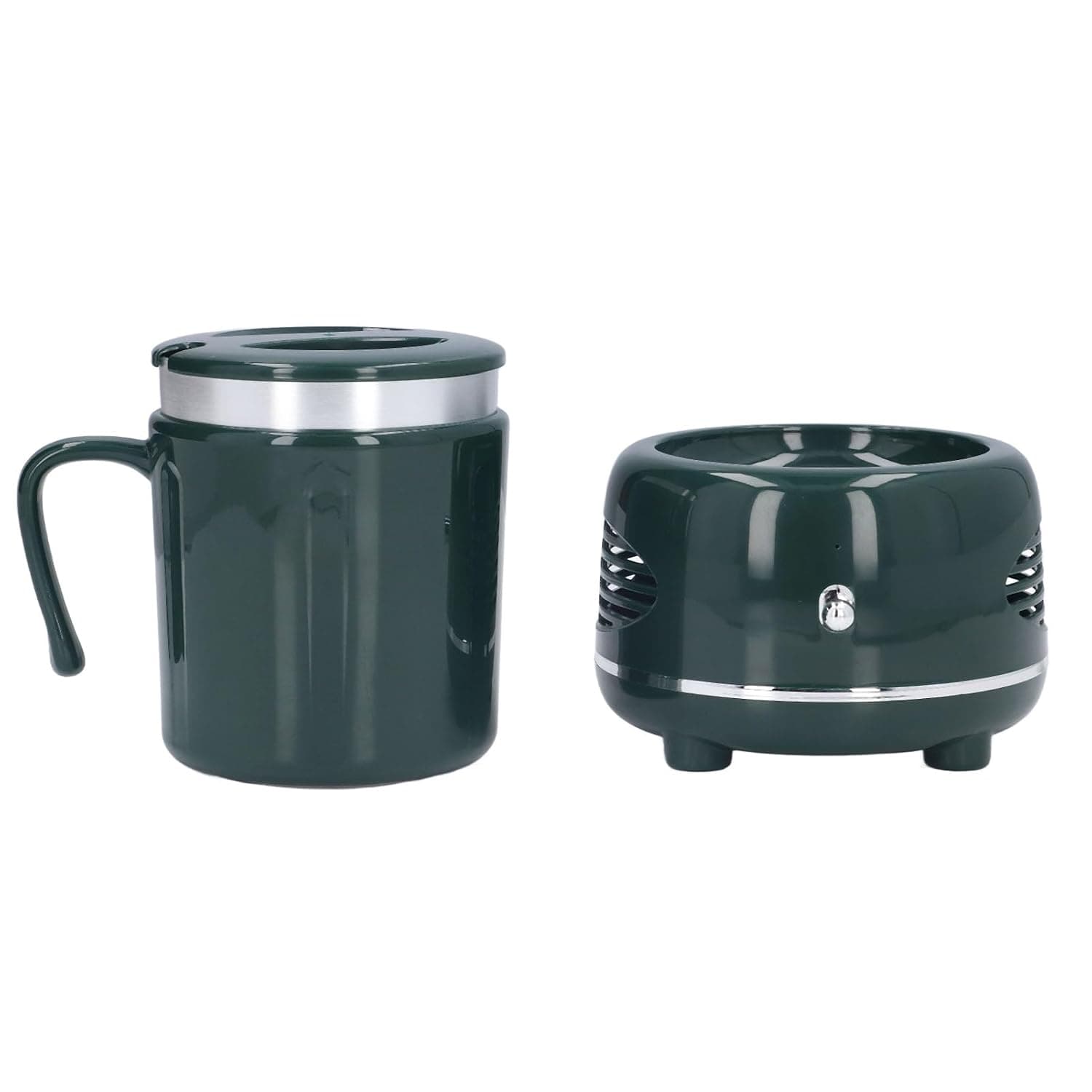 Tnfeeon Electric Cup Cooler Warmer with Fast Cooling Heating and Curved Handle for Cold Drinks and Hot Coffee At Home Office (Green)