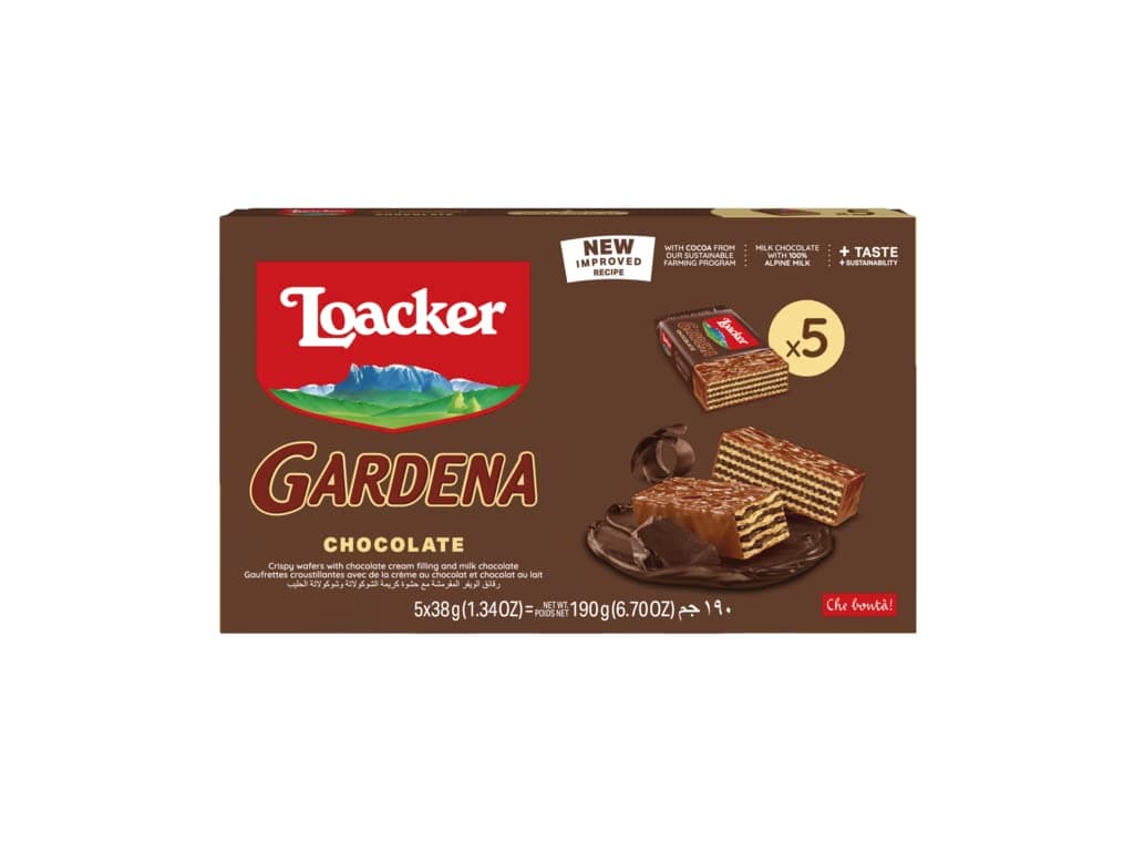 Loacker Gardena Chocolate Wafers, 5 Pieces X 38 g