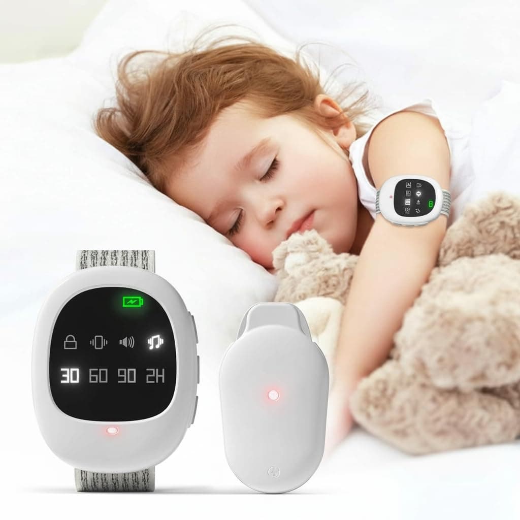 NALACAL 2-in-1 Wireless Bedwetting Alarm & Potty Watch for Kid Elder Adult, Potty Training Watch Rechargeable Bed Wetting Alarm Customizable Potty Watch Nighttime Potty Training Potty Reminder Watch