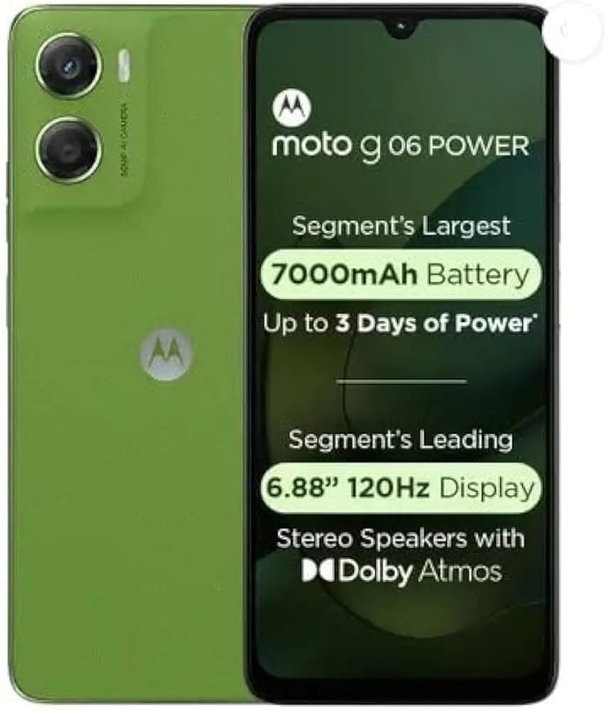 Motorola Moto G06 Power Dual-SIM 256GB ROM + 4GB RAM (GSM Oly | No CDMA) Factory Unlocked 4G/LTE Smartphone (Pantone Tendril) - International Version