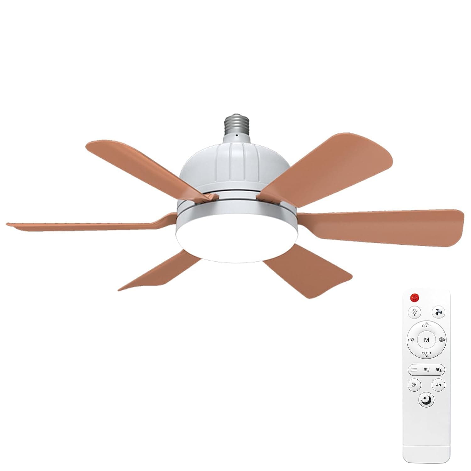 Labymos Silent Removable Fan Blade Fan Light Six Blade Fan Light 3000K-6500K Color Temperature Adjustable With Remote Control for Home Bedroom Kids Study Room Living Room