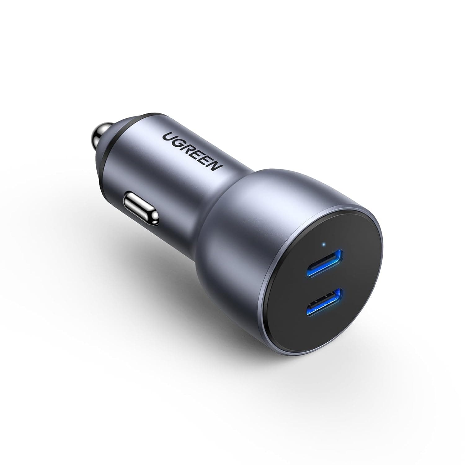UGREEN Dual USB-C Car Charger PD 60W, Fast Charging Car Battery Charger Double Type-C Socket, USB PD Automobile Plug for iPhone 16e, iPhone 16 Pro Max/16/15/14/13/12, Galaxy S25/S24, iPad Pro 6/Air 5
