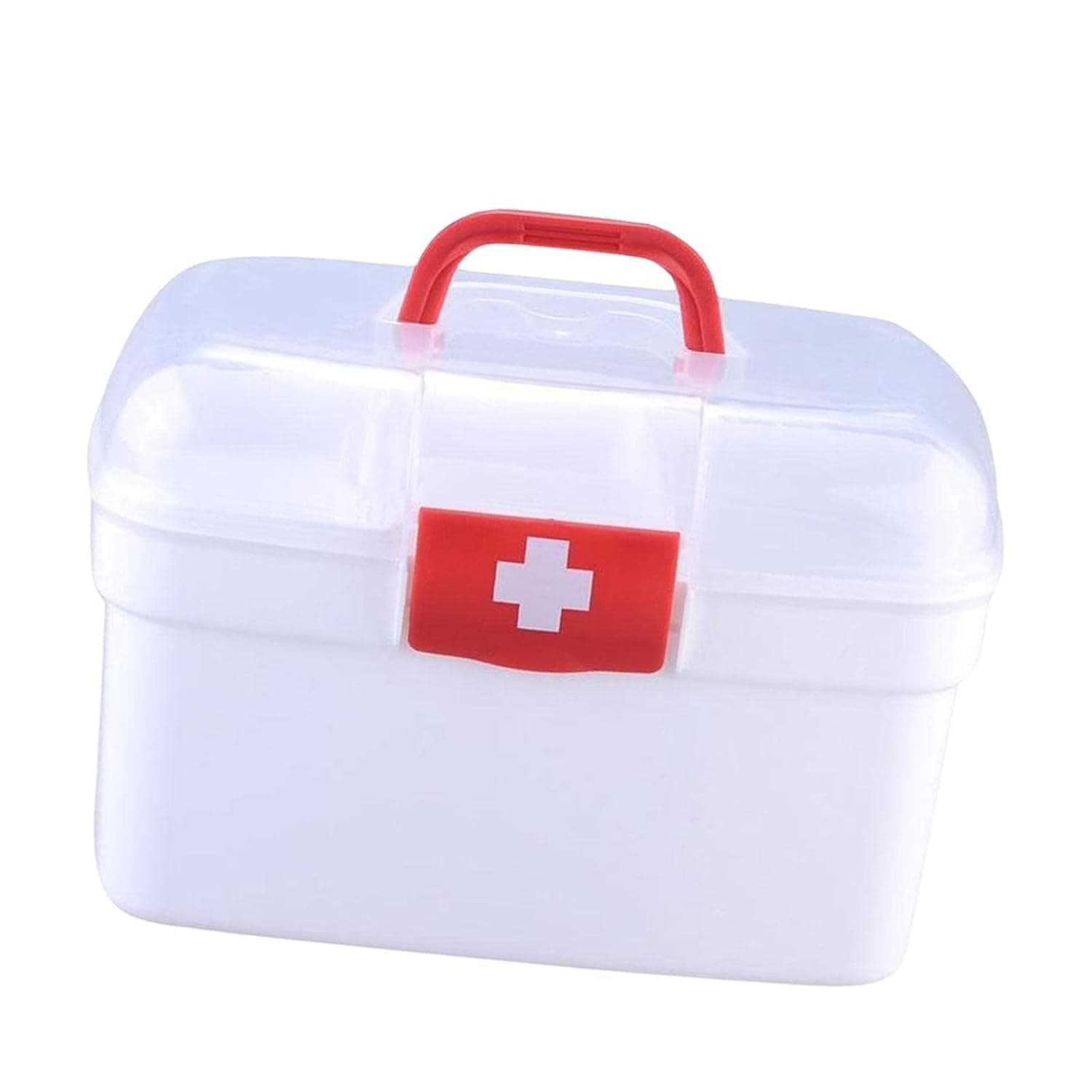 AMLESO Multi Purpose Family First Aid Medical Box Container Bin Removable Tray Household Storage Case for Outdoor Activities Car Travel Family, L