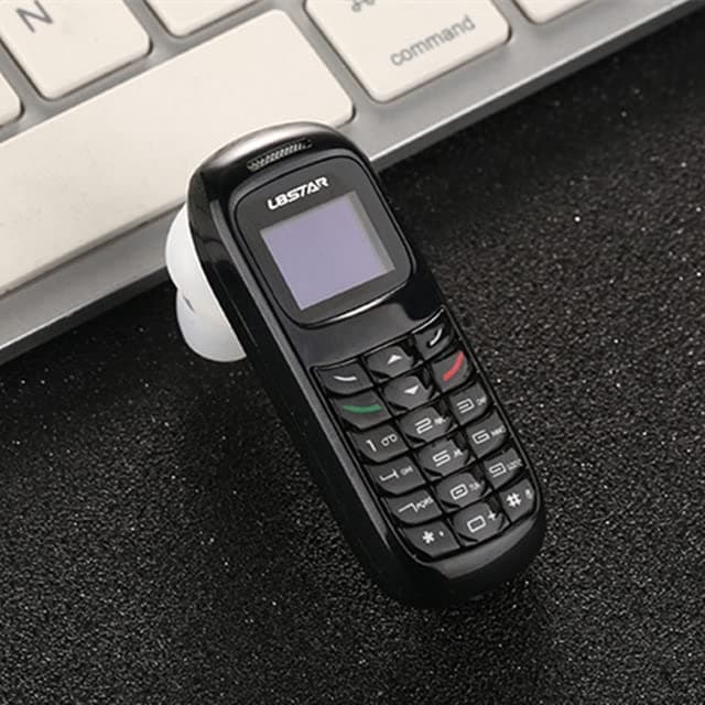 L8Star BM70 BM10BM30 Mini bluetooth handset phone 0.66 inch Unlocked Mini Mobile Phone Bluetooth Earphone Dialer Single sims cards (BM70 Black)