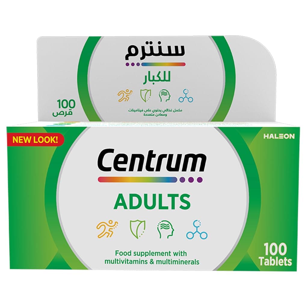 Centrum Food Supplement with Multivitamins & Multimineral Adults 100 Tabs