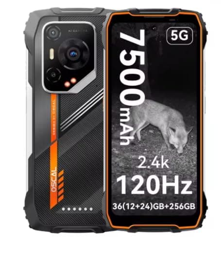 PILOT 3 5G AI Rugged Smartphone MTK 6300, 6.78" 2.4K Display 120Hz, 12GB 256GB, 7500Amh Phones